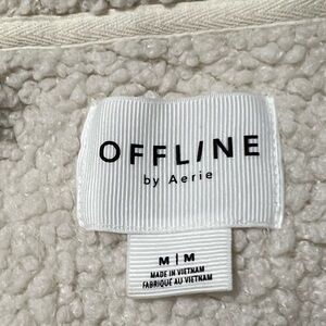 Offline By Aerie Fluff Love Sherpa Jacket Women's Sky Hooded Soft Cozy Sz Medium